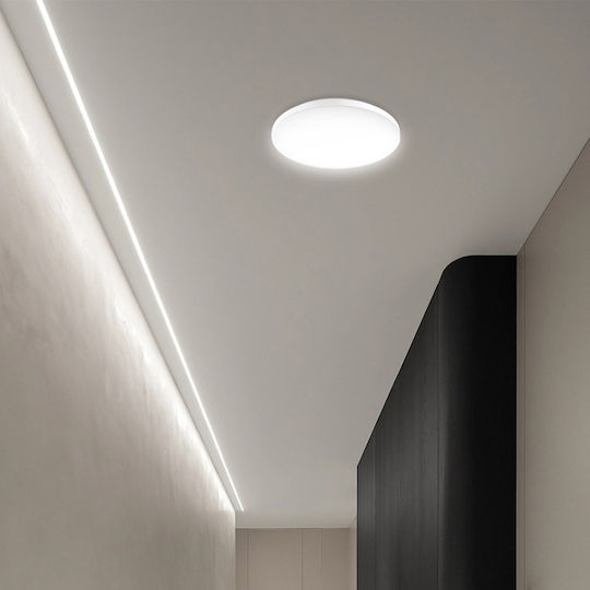 Eurolamp Таванна плафониера 31 см, Бяла с Вграден LED