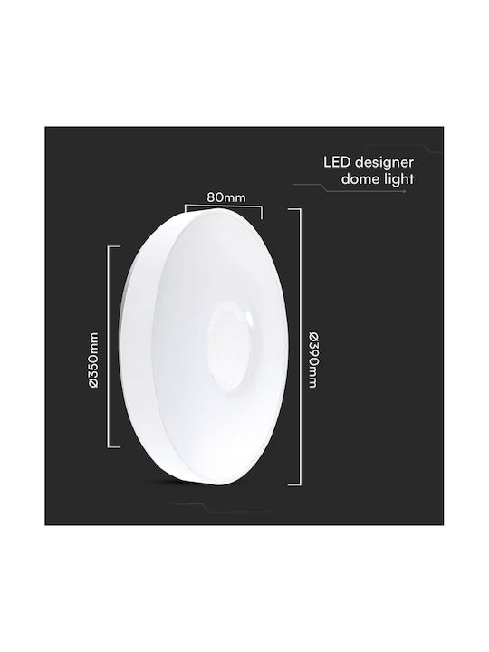 V-TAC Πλαφονιέρα Οροφής Λευκή με Ενσωματωμένο LED και Τηλεχειριστήριο
