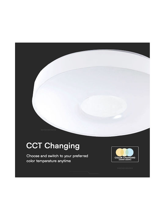 V-TAC Πλαφονιέρα Οροφής Λευκή με Ενσωματωμένο LED και Τηλεχειριστήριο