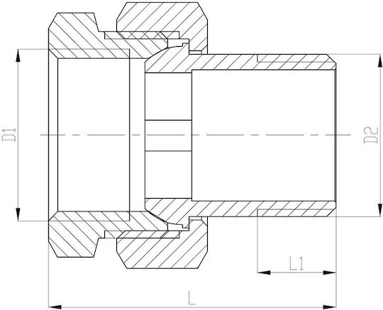 Invena Σύνδεση Σωλήνα Ορειχάλκινη 3/4" 101.6mm ZM-17-020