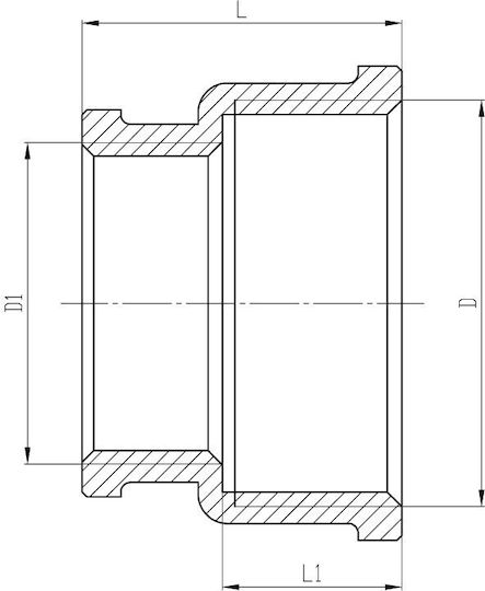 Invena Männlich/Weiblich Rohrverbindung Messing 1" / 1/2" 1mm ZM-09-252
