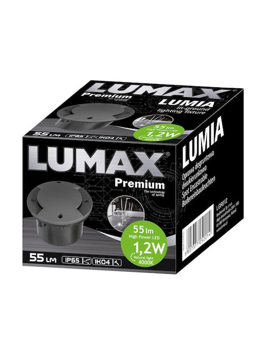 Lumax Фенер Проектор LED За Външна Употреба 1.2W С Неутрално Бяло Светлина IP65 Черен
