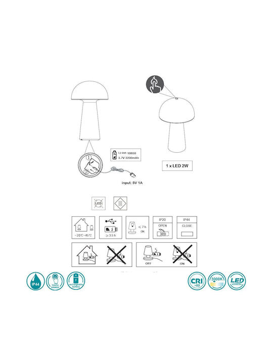 Trio Lighting Επιτραπέζιo Φωτιστικό LED 2W 21x13cm Trio Lighting Επιτραπέζιo Φωτιστικό LED 2W 21x13cm