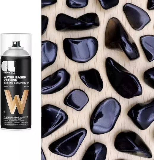 Cosmos Lac Σπρέι Βερνίκι Water Based Varnish με Ματ Εφέ Διάφανο 400ml