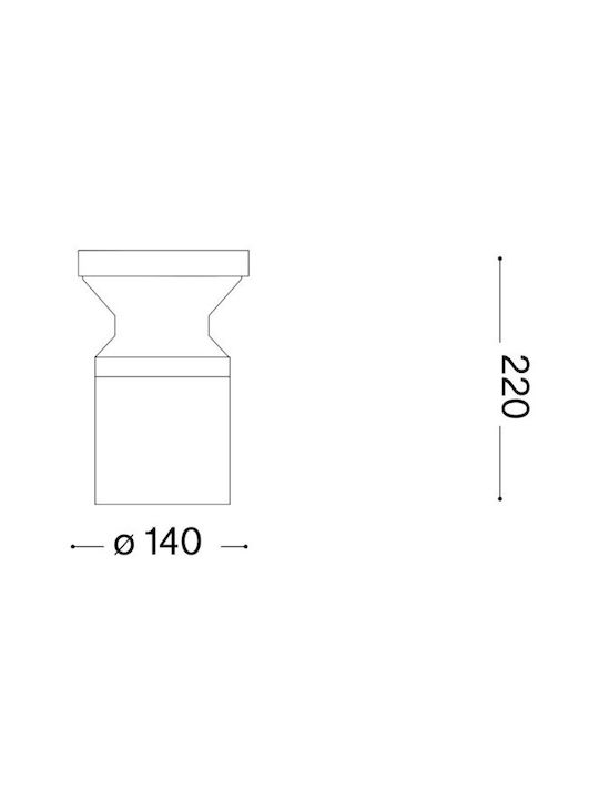 Ideal Lux Φωτιστικό Κολωνάκι Εξωτερικού Χώρου 15W IP65 για Ντουί E27 Γκρι