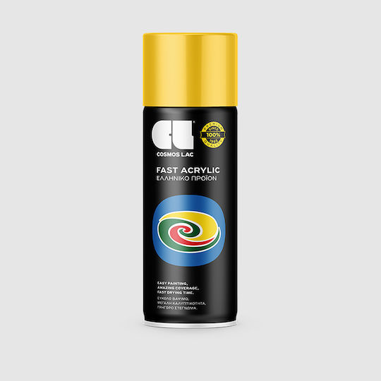 Cosmos Lac Spray Vopsea Fast Acrylic cu Strălucitor Efect Galben RAL1018 400ml