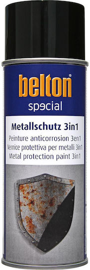 Belton Σπρέι Βαφής Metal Protection 2in1 με Μεταλλικό Εφέ Μαύρο 400ml 6τμχ