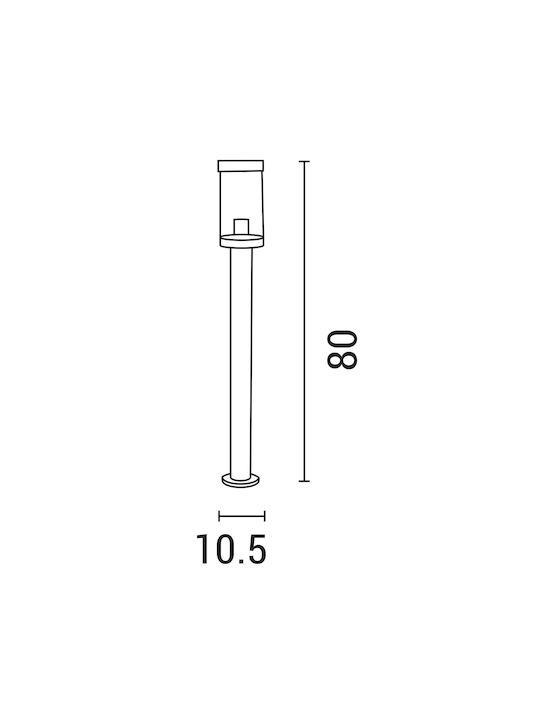 Eurolamp Outdoor Small Post Floor Lamp 15W IP44 for E27 Bulb Black