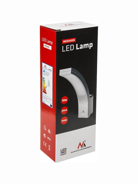 Maclean Energy Wall-Mounted Outdoor Light LED IP54 10W with Natural White Light