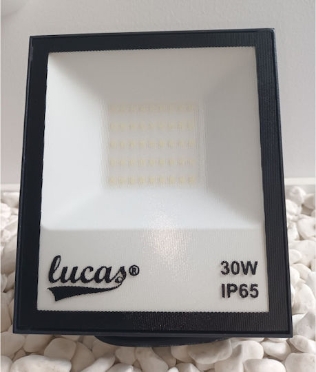 Lucas Waterproof LED Floodlight 30W Cold White 6400K IP65