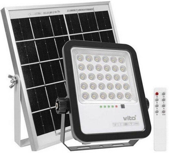 Vito Στεγανός Ηλιακός Προβολέας LED 150W Ψυχρό Λευκό 6000K με Τηλεχειριστήριο IP65