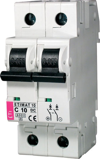 ETI Automatic Circuit Breaker 10A Double-pole AC/DC 002138714