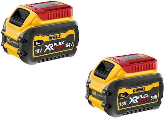 DEWALT Set 2 Tool Batteries 18V with Capacity 6Ah