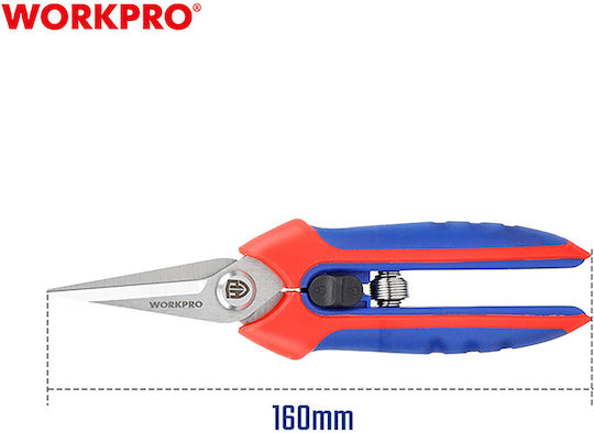 WorkPro Ψαλίδι Τρύγου Μήκους 16cm με Μέγιστη Διάμετρο Κοπής 12mm