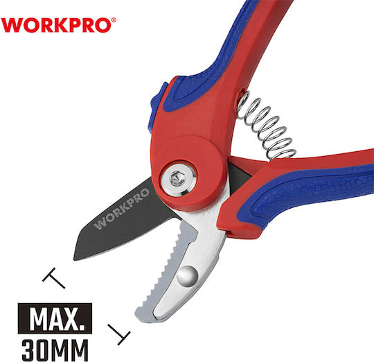 WorkPro Ψαλίδι Κλαδέματος Τύπου Αμόνι Μήκους 18cm με Μέγιστη Διάμετρο Κοπής 10mm