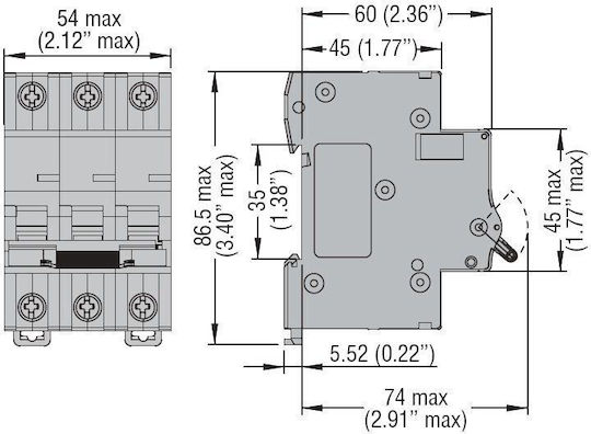 Lovato Electric Phasenrelais Strom 20A Tripolar mit Spannung 230V