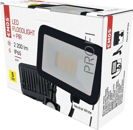 Emos Solarleuchte 20W 2200lm Natürliches Weiß 4000K mit Bewegungssensor IP65