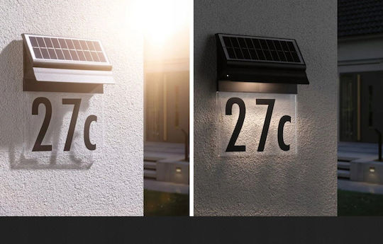 Paulmann Wandmontiert Solarleuchte Hausnummer 2W 14lm mit Warmes Weiß Licht 3000K IP44