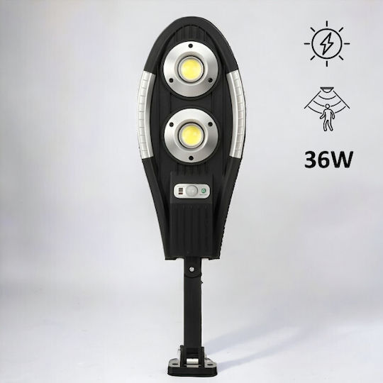 Arrango Ηλιακό Φωτιστικό Δρόμου 36W 1000lm Ψυχρό Λευκό 6500K με Αισθητήρα Κίνησης, Φωτοκύτταρο και Τηλεχειριστήριο IP65
