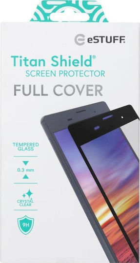 eSTUFF Vollkleber Vollflächig gehärtetes Glas Schwarz (Galaxy A72)