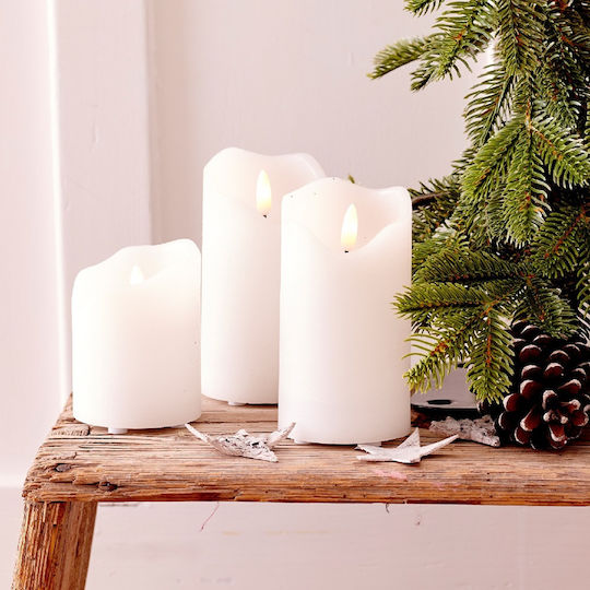 Kaemingk Dekorative Lampe Wachs-Politur Weiß 3Stück