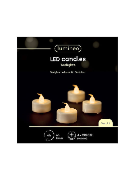 Kaemingk Dekorative Lampe Teelicht Weiß 4Stück