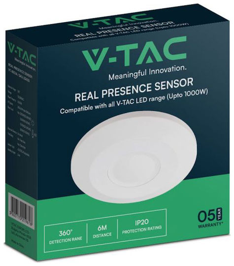 V-TAC Wired Motion Sensor 360° Range 3m