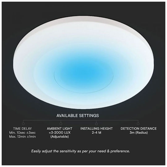 V-TAC Wired Motion Sensor 360° Range 3m