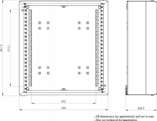 Schneider Electric Wall mounted Fuse Box W630xH600xD205mm