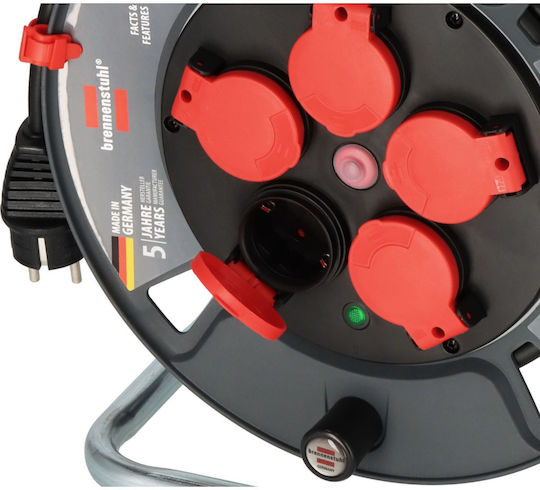 Brennenstuhl Waterproof Extension Reel Cord 40m Black