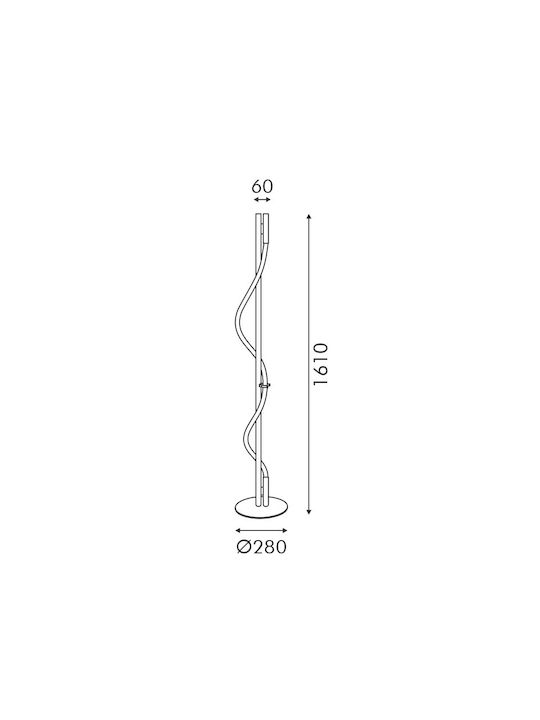 Aca Malpo LED Φωτιστικό Δαπέδου Υ160xΜ30εκ. με Θερμό Λευκό Φως 690lm