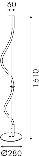 Aca Malpo Lampa de podea LED Î160xL30cm. cu Lumină Alb Cald 690lm
