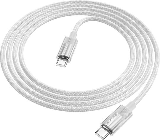 Borofone Braided USB 2.0 Cable USB-C Male - USB-C 60W PD Gray 1.2m