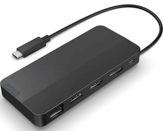 Lenovo Travel USB-C Докинг станция с HDMI/DisplayPort 4K Ethernet Черен