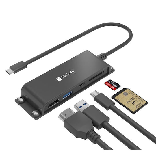 Techly USB-C Docking Station with HDMI 4K Black (IADAP-USBC-935)