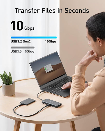 Anker USB-C Docking Station with HDMI 4K PD Ethernet Gray (A83830A2)