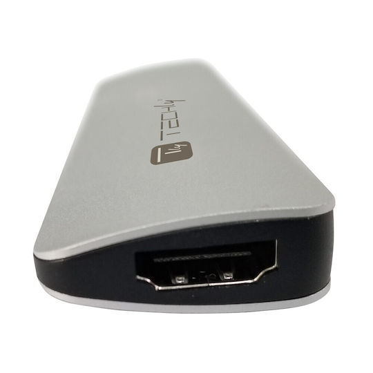 Techly USB-C Docking Station με HDMI 4K PD Ασημί (IADAP USB31-DOCK4)