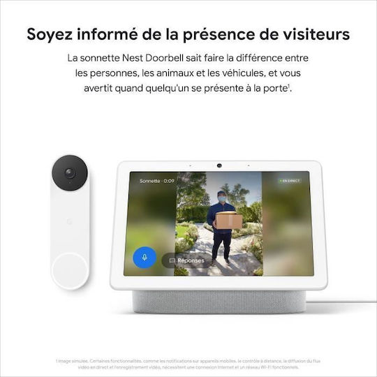 Google Nest Clopoțel De Ușă Wi-Fi Alb