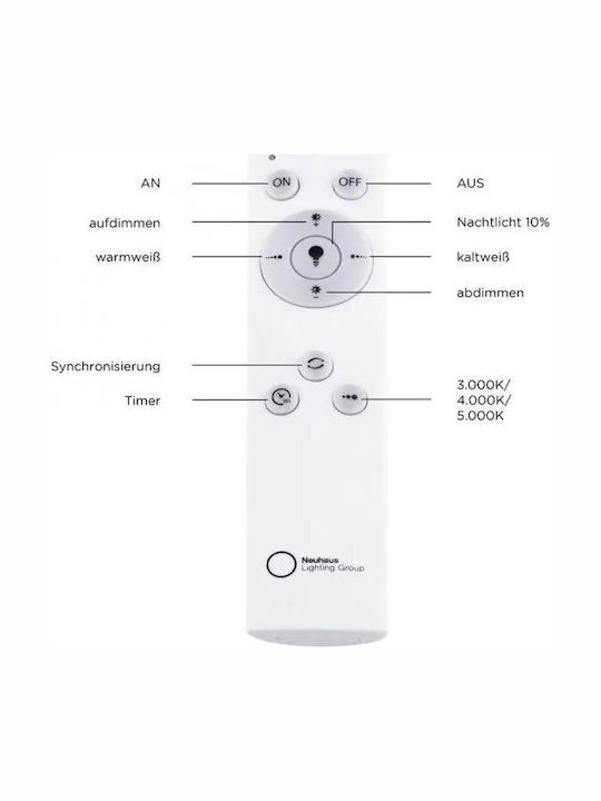 Paul Neuhaus Canvas Pătrat În aer liber Panou LED Putere 20W cu Bianco reglabil Lumini cu control de la distanță 29.5x29.5cm.