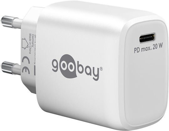 Goobay Ladegerät ohne Kabel mit USB-C Anschluss 20W Weißs (65406)