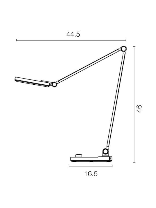 Unilux LED Office Lamp with Foldable Arm in Black Color