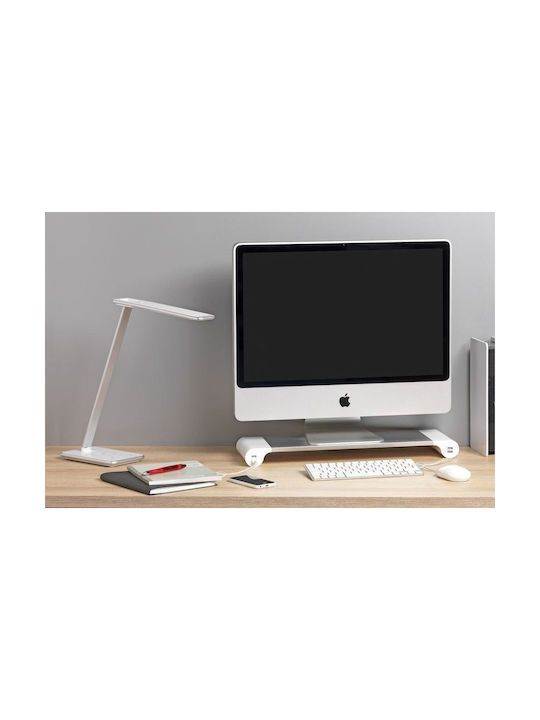 Desk Lamp Unilux Jazz Qi White-Silver Touch Switch Charger