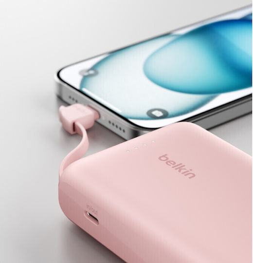 Belkin BoostCharge Power Bank 10000mAh 20W με Θύρα USB-C Ροζ