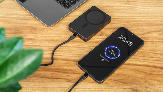 Baterie Externă MagSafe 10000mAh 18W Power Delivery Încărcare Rapidă Neagră