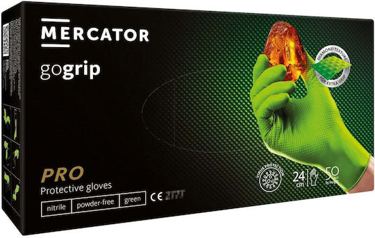 Mercator Medical Gloves for Work Disposable Green Nitrile 50pcs