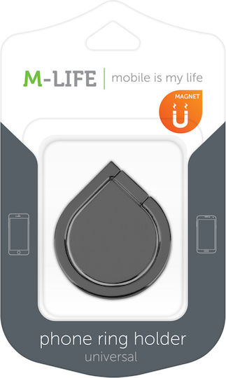 M-Life ML0710 Ring Holder Κινητού σε Μαύρο χρώμα