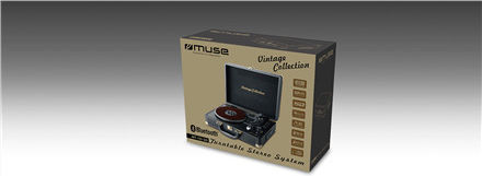 Muse MT-103GD Βαλιτσάκι Πικάπ με Προενίσχυση και Ενσωματωμένα Ηχεία Κόκκινο