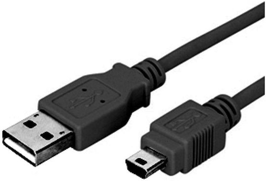 Tele USB 2.0 Cable USB-A male - mini USB-B male Μαύρο 0.8m (USB-220/08)