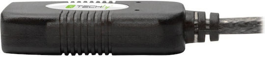 Techly USB 2.0 Кабел USB-A мъжки - USB-A женски Черен 10м 023646