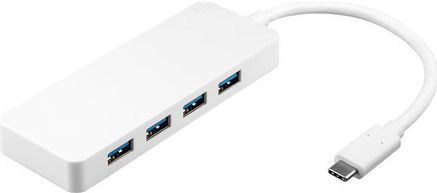 Goobay USB Hub 4 Ports USB 3.0 with USB-C Connection White